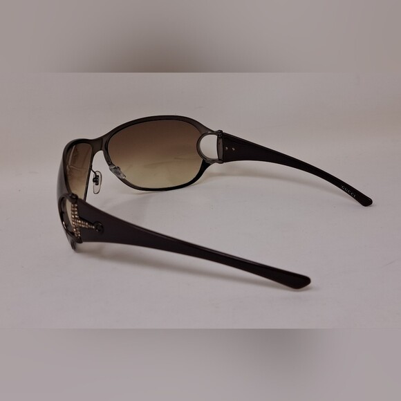 Gucci Sunglasses GG2737STRASS Vintage Y2K Horsebit Diamonds Wrap Brown 69-14-115 - Picture 15 of 16
